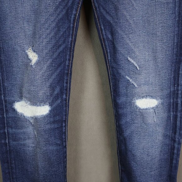 Armani Exchange Jeans Mens 30x32 J13 Slim Blue Whiskered Distressed Denim - Picture 5 of 15